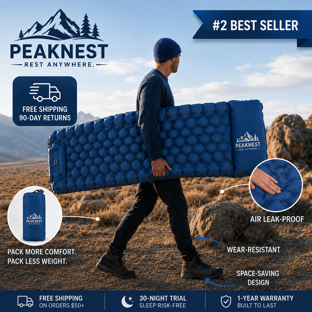 PeakNest™ Ultralight Sleeping Pad