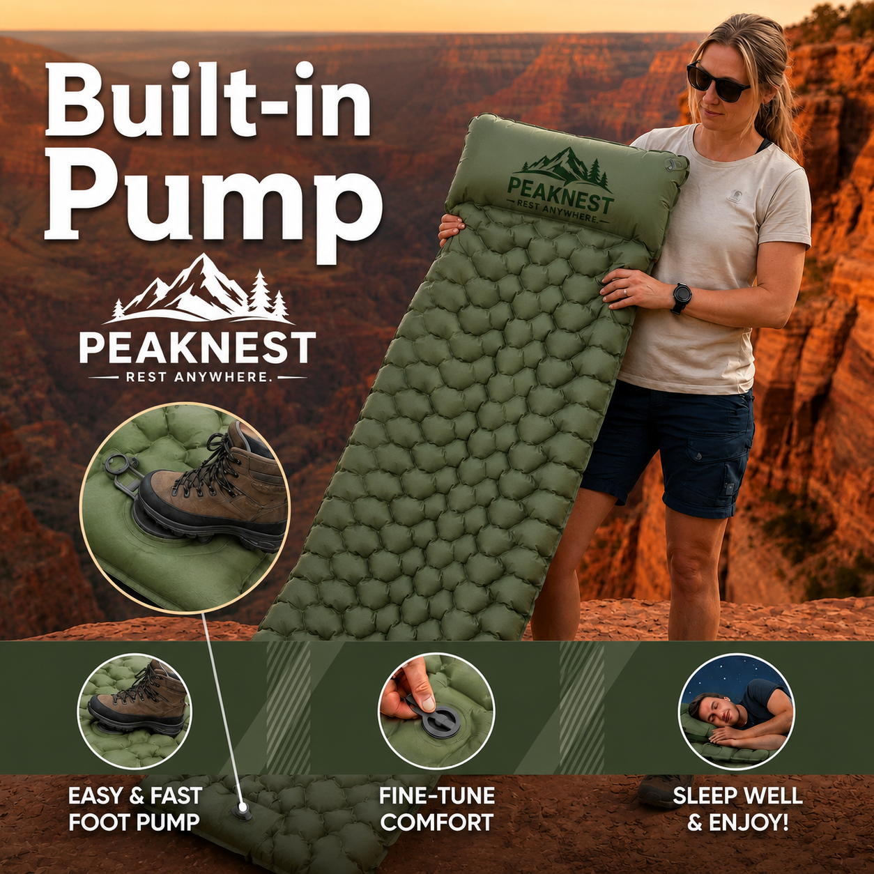 PeakNest™ Ultralight Sleeping Pad